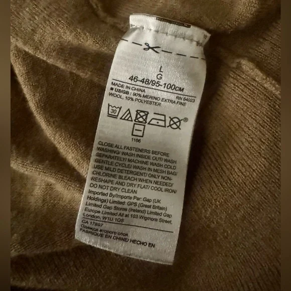 Banana Republic Stretch Merino Cardigan EUC - Camel - Size L - Picture 3 of 4